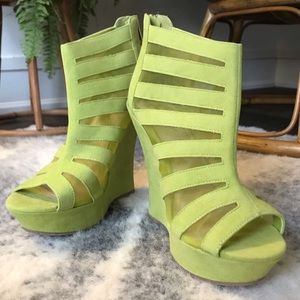 Lime green wedges